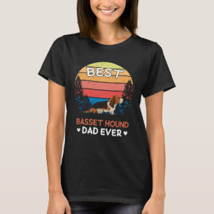 Bester Basset Hound Vater je Retro Vintag T-Shirt