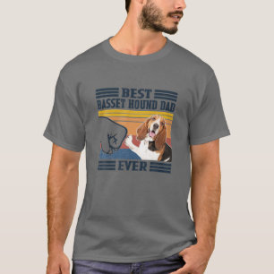 Bester Basset Hound Vater je Vintager Vater Tag T-Shirt