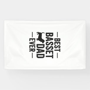 Bester Basset-Vater Aller Zeiten Vintage Gravur Hu Banner