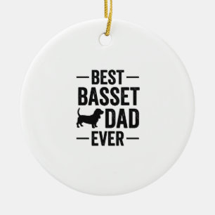 Bester Basset-Vater Aller Zeiten Vintage Gravur Hu Keramik Ornament