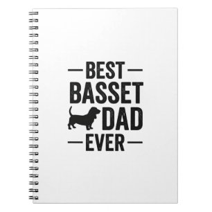 Bester Basset-Vater Aller Zeiten Vintage Gravur Hu Notizblock