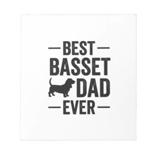 Bester Basset-Vater Aller Zeiten Vintage Gravur Hu Notizblock