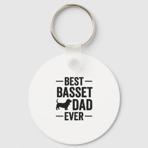 Bester Basset-Vater Aller Zeiten Vintage Gravur Hu Schlüsselanhänger