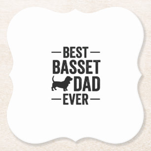 Bester Basset-Vater überhaupt Vintage Gravur Hund- Untersetzer