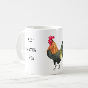 Bester Bauer aller Zeiten Hahn Aquarell-Farm Kaffeetasse