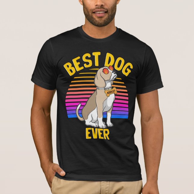 Bester Beagle Hund je Retro T-Shirt (Vorderseite)