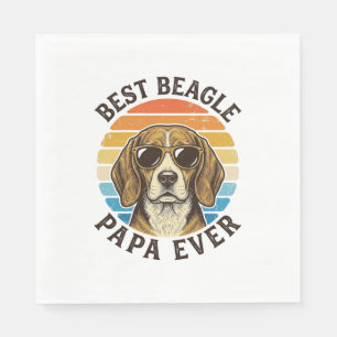Bester Beagle-Papa Aller Zeiten Vintage Dog Dad-Sh Serviette