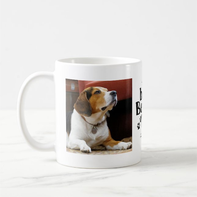 Bester Beagle Vater 2 Foto-Vorlage Kaffeemaschine  Kaffeetasse (Links)