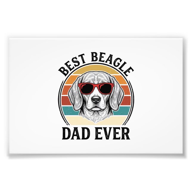 Bester Beagle-Vater Aller Zeiten Vintage Beagle-Sh Fotodruck (Vorne)