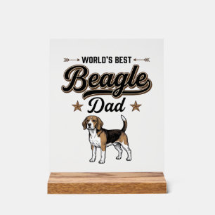 Bester Beagle-Vater der Welt Vintage Hund Acrylschild
