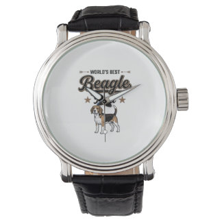 Bester Beagle-Vater der Welt Vintage Hund Armbanduhr