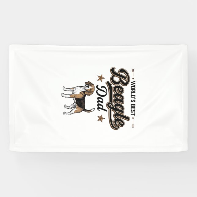 Bester Beagle-Vater der Welt Vintage Hund Banner (Horizontal)