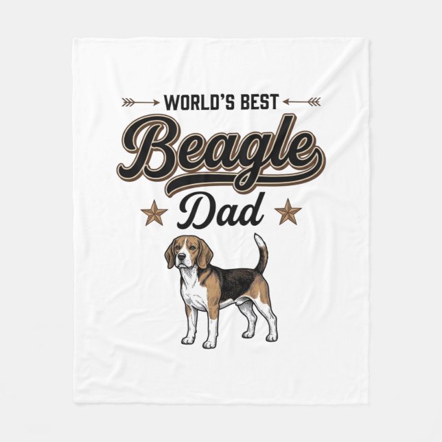 Bester Beagle-Vater der Welt Vintage Hund Fleecedecke (Vorderseite)