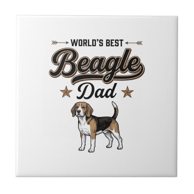 Bester Beagle-Vater der Welt Vintage-Hund Fliese (Vorderseite)