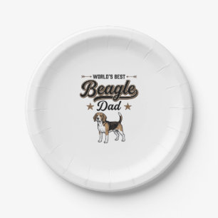 Bester Beagle-Vater der Welt Vintage Hund Pappteller
