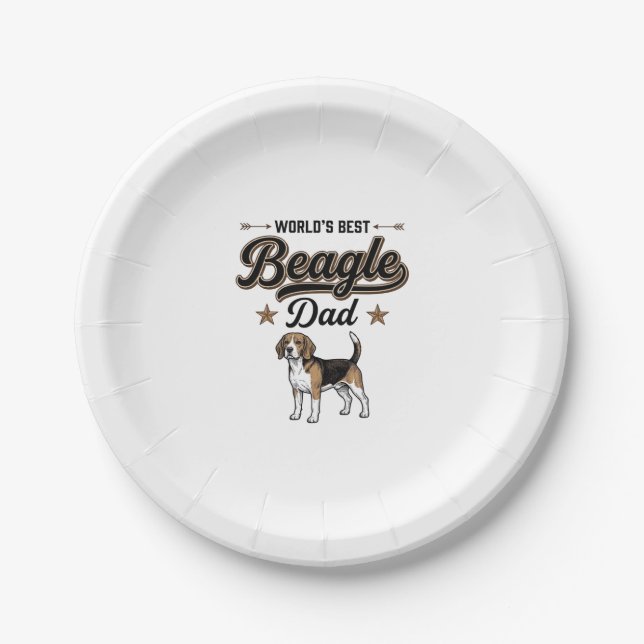 Bester Beagle-Vater der Welt Vintage Hund Pappteller (Vorderseite)