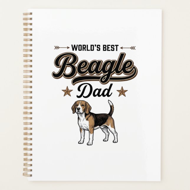 Bester Beagle-Vater der Welt Vintage Hund Planer (Vorderseite)