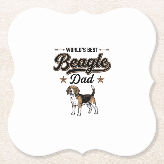 Bester Beagle-Vater der Welt Vintage Hund Untersetzer (Vorderseite)