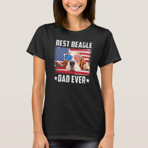 Bester Beagle Vater je Hund, amerikanische Flagge T-Shirt