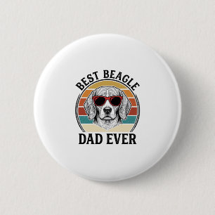 Bester Beagle-Vater überhaupt Vintage Beagle-Shirt Button