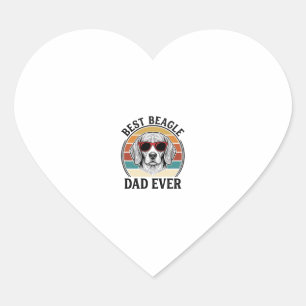 Bester Beagle-Vater überhaupt Vintage Beagle-Shirt Herz-Aufkleber