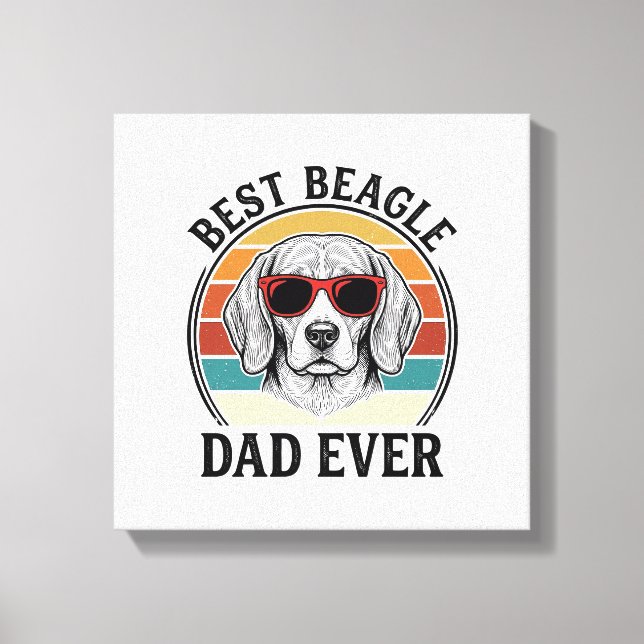 Bester Beagle-Vater überhaupt Vintage Beagle-Shirt Leinwanddruck (Vorderseite)