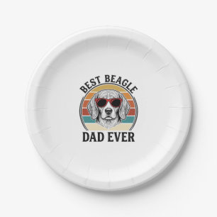 Bester Beagle-Vater überhaupt Vintage Beagle-Shirt Pappteller
