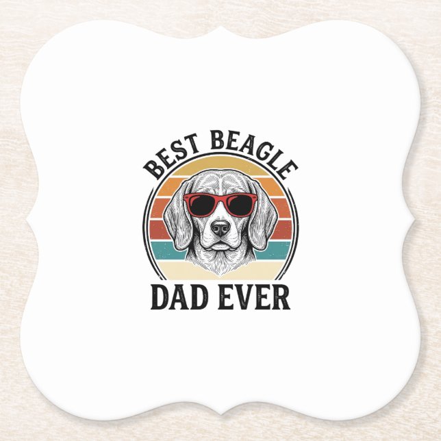 Bester Beagle-Vater überhaupt Vintage Beagle-Shirt Untersetzer (Vorderseite)