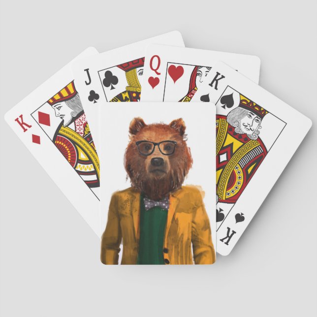 Bester bekleideter Bär Spielkarten (Rückseite)