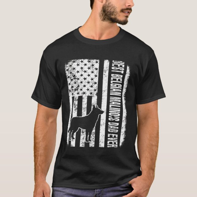 Bester belgischer Malinois-Vater je amerikanische  T-Shirt (Vorderseite)