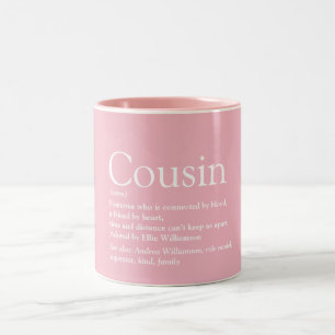 Bester beliebter Cousin - Definition Rosa Zweifarbige Tasse