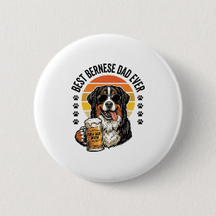 Bester Berner Vater Aller Zeiten Vintage-Hund-Bier Button