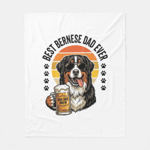 Bester Berner Vater Aller Zeiten Vintage-Hund-Bier Fleecedecke