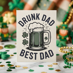 Bester betrunkener Vater St. Patrick Humor Feiertagskarte