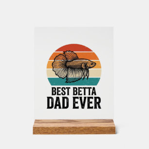 Bester Betta-Vater Aller Zeiten Vintage-Fischdesig Acrylschild