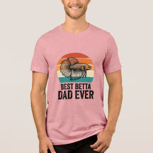 Bester Betta-Vater Aller Zeiten Vintage-Fischdesig Tri-Blend Shirt