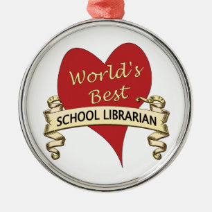 Bester Bibliothekar der Welt Schul Ornament Aus Metall