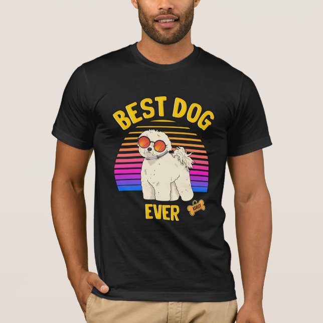 Bester Bichon Frisé Dog je Retro T-Shirt (Vorderseite)