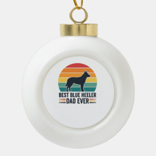 Bester Blue Heeler Vater Aller Zeiten Vintage Hund Keramik Kugel-Ornament