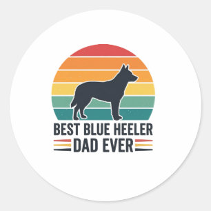 Bester Blue Heeler Vater Aller Zeiten Vintage Hund Runder Aufkleber