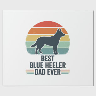 Bester Blue Heeler-Vater überhaupt Vintage-Hund-Sh Geschenkpapier