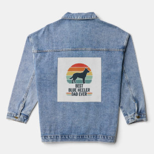 Bester Blue Heeler-Vater überhaupt Vintage-Hund-Sh Jeansjacke