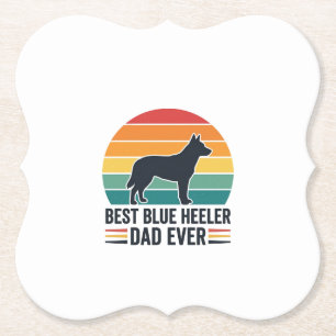 Bester Blue Heeler-Vater überhaupt Vintage-Hunde-V Untersetzer