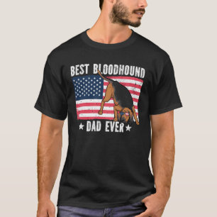 Bester Bluthund-Vater je amerikanische Flagge T-Shirt