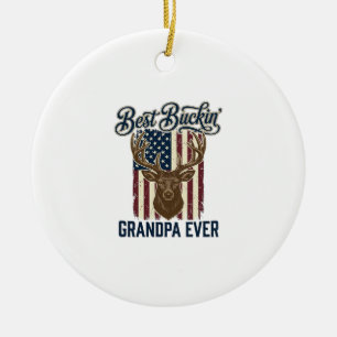 Bester Bock-Opa Aller Zeiten Hirschjagd-Shirt-Desi Keramik Ornament
