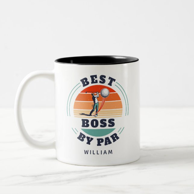Bester Bogen nach Par Custom Retro Golf Coworker C Zweifarbige Tasse (Links)