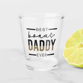 Bester Bonus Daddy je Leopard-Typografie Schnapsglas