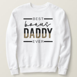 Bester Bonus Daddy je Leopard-Typografie Sweatshirt