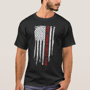 Bester Bonus Onkel je American USA Flaggen Da T-Shirt
