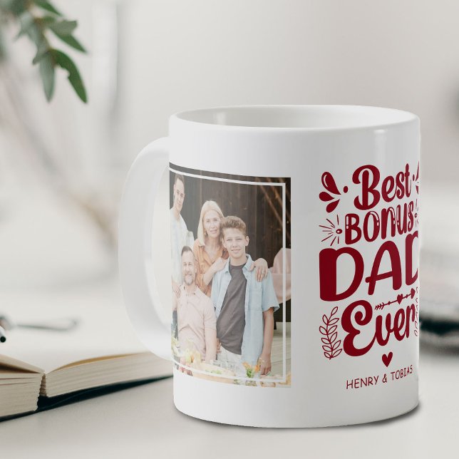 Bester Bonus-Papa Aller Zeiten 2 Foto-Andenken Kaffeetasse (Von Creator hochgeladen)